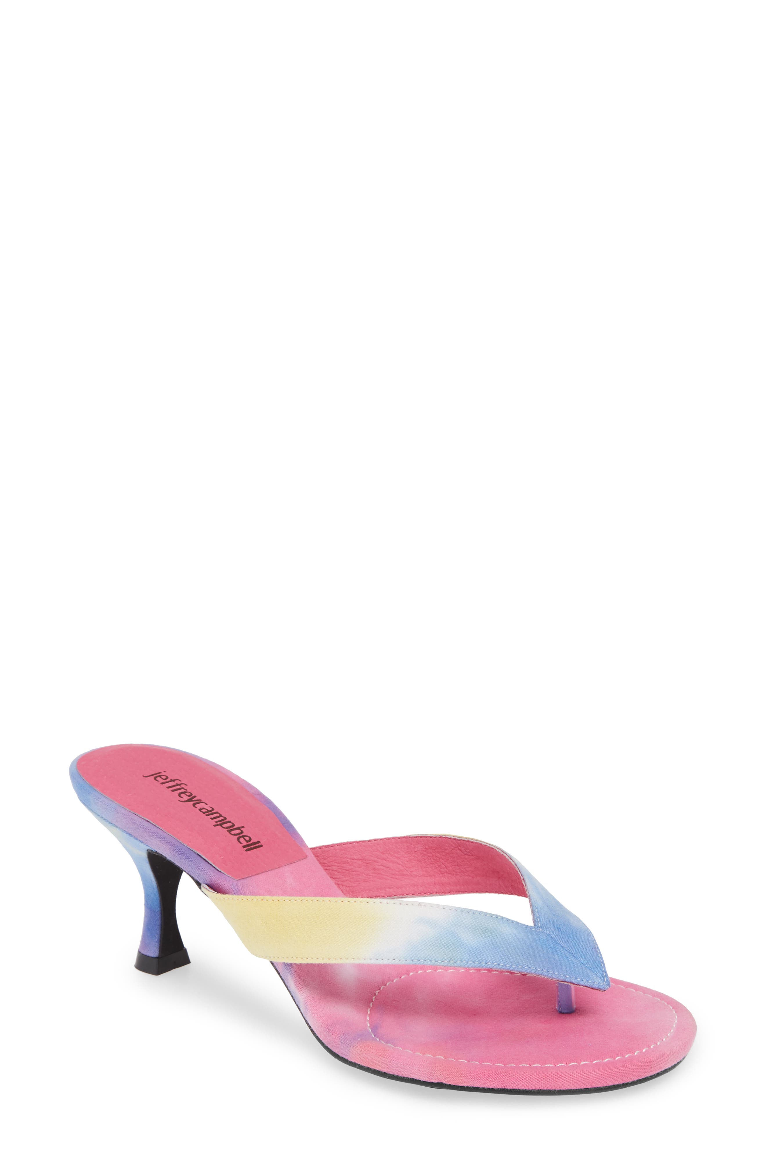 The One Slide Sandal, Main, color, PINK BLUE TIE DYE