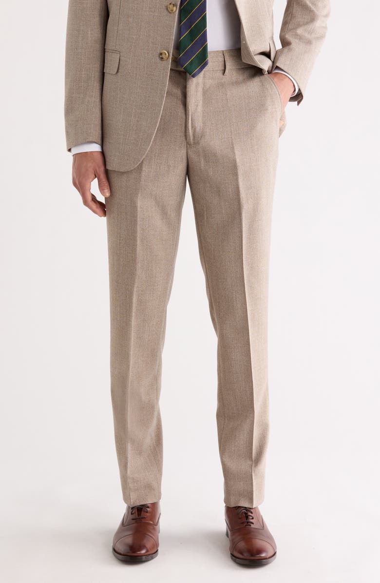 Tahari Slim Fit Dress Pants, Main, color, Beige