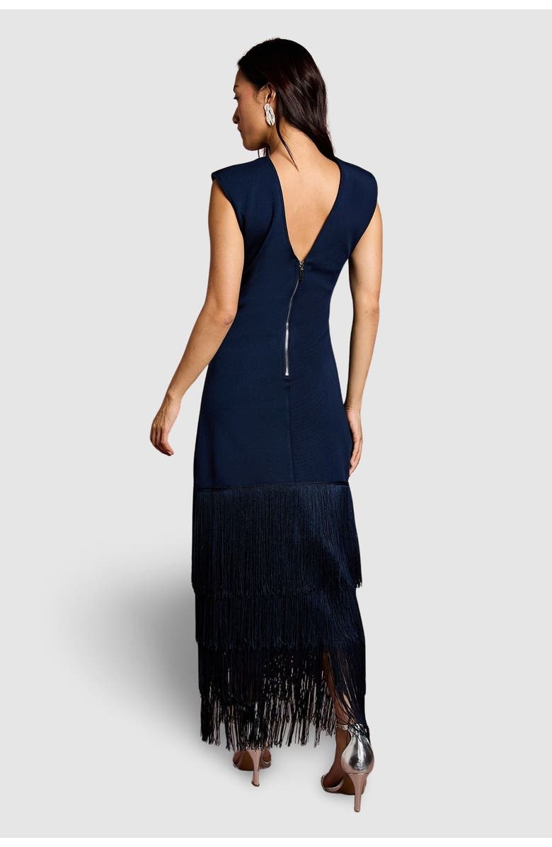 Coast Bandage Knit Fringed Hem Midi Dress, Alternate, color, Navy