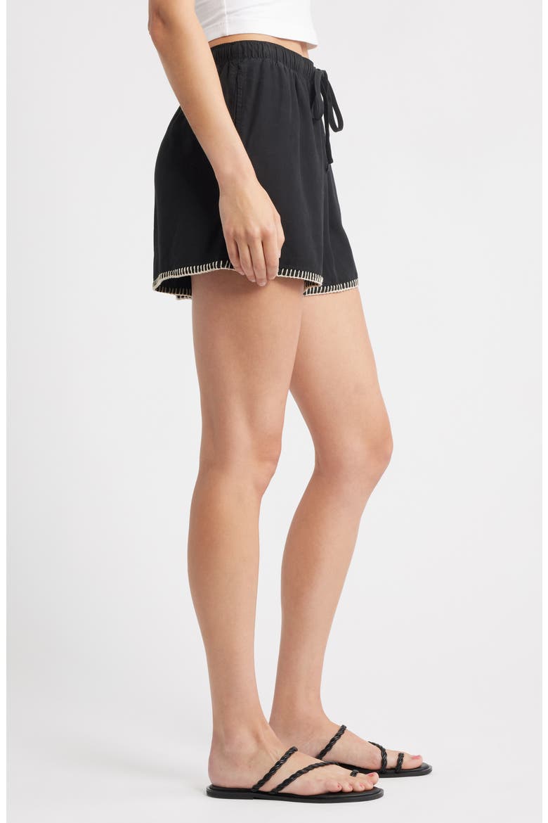 Blanket Stitch Shorts, Alternate, color, BLACK