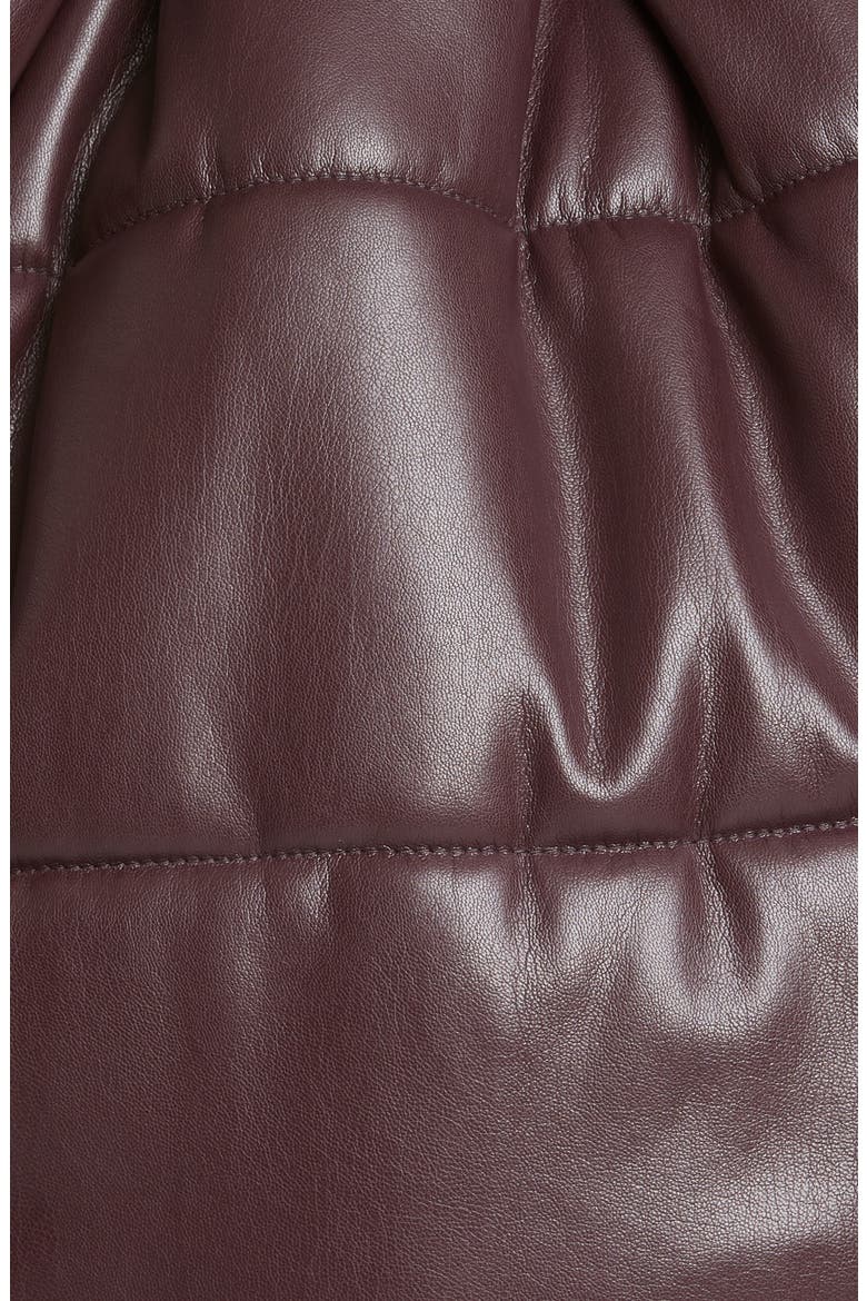 Lenox Faux Leather Belted Puffer Coat, Alternate, color, AUBERGINE