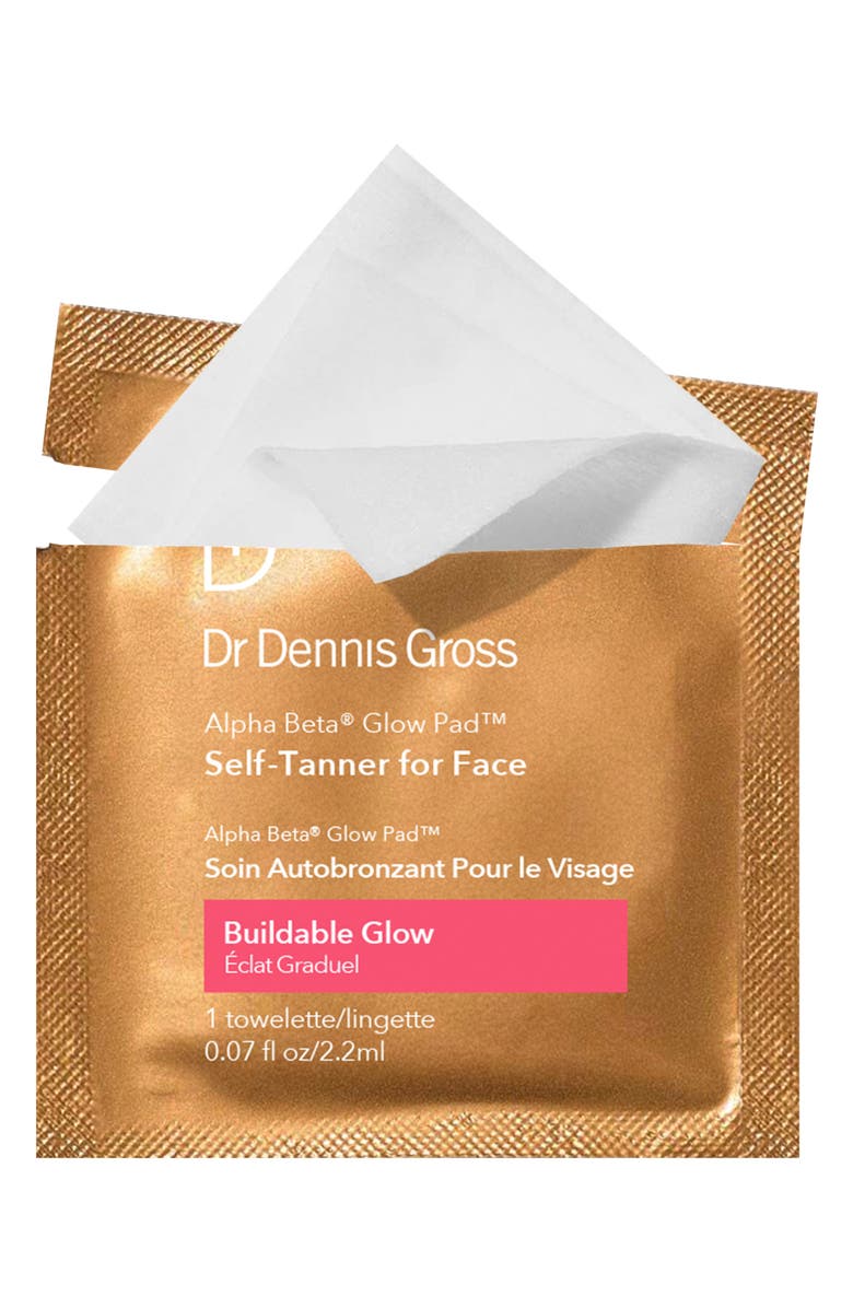 Dr. Dennis Gross Skincare Alpha Beta<sup>®</sup> Glow Pad<sup>™</sup> Self Tanner for Face Buildable Glow, Alternate, color, 