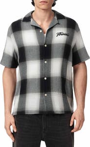 AllSaints Fade Out Plaid Camp Shirt