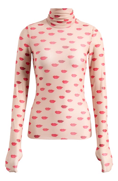 AFRM AFRM ZADIE PRINT TURTLENECK MESH TOP