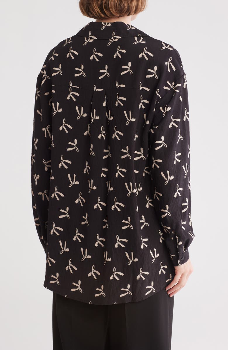 Adrianna Papell Bow Button-Up Shirt, Alternate, color, 