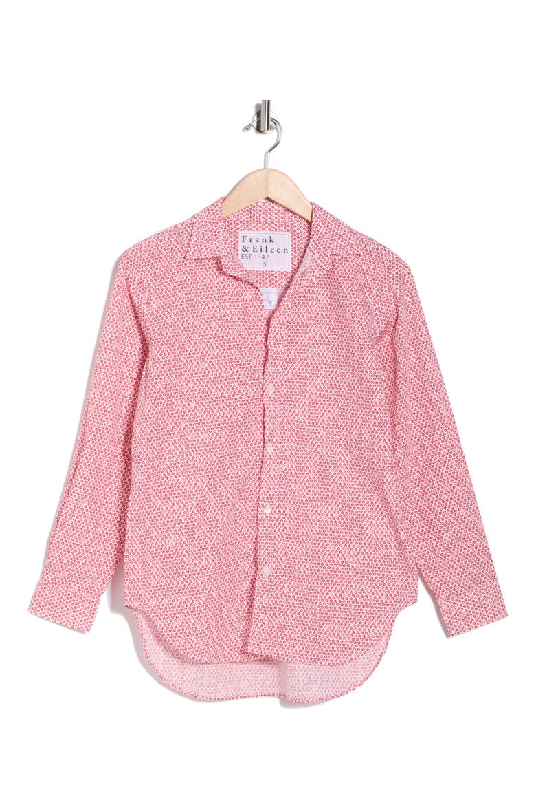 Classic Fit Cotton Button-Up Shirt, Alternate, color, SMALL RED FLOWERS