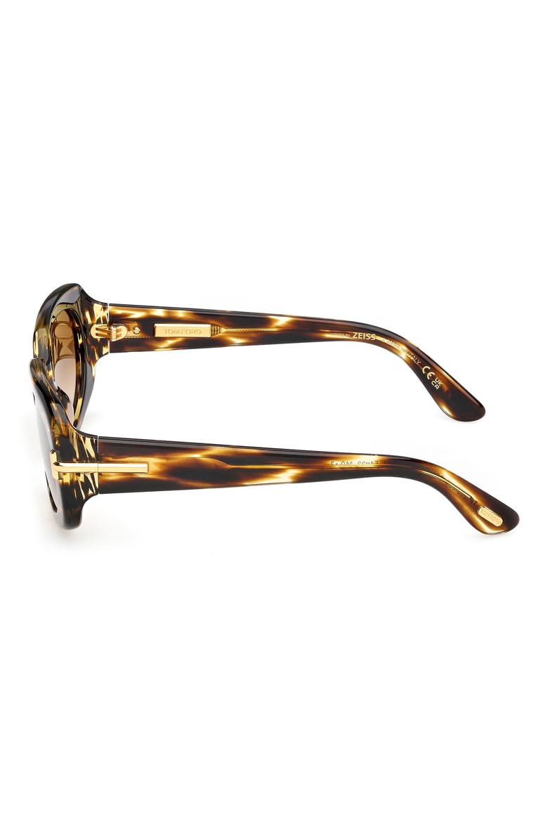 Icon 54mm Rectangle Sunglasses, Alternate, color, SHINY BROWN STRIPED HONEY