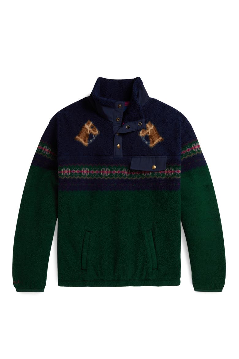 Kids' Brushed Polar Fleece Pullover Sweatshirt, Main, color, MULTI