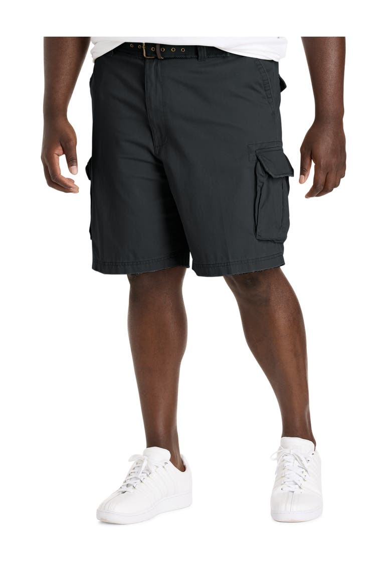 Big & Tall Belted Cargo Shorts, Alternate, color, BLACK