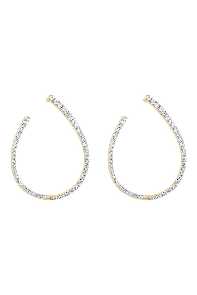 Diamond Two-Tone Stud Earrings, Alternate, color, GOLD