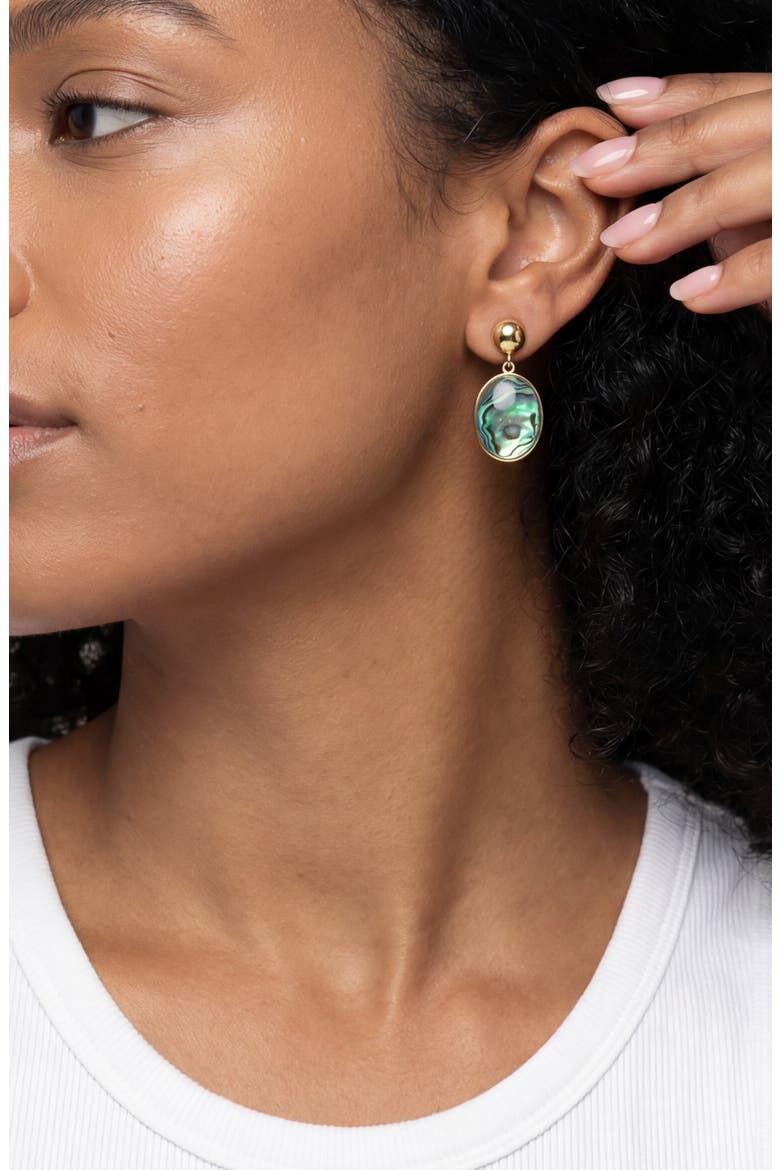 Abalone Orb Drop Earrings, Alternate, color, ABALONE
