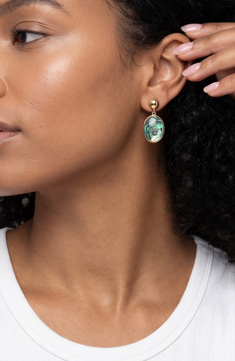 Ettika Abalone Orb Drop Earrings, Alternate, color, Abalone