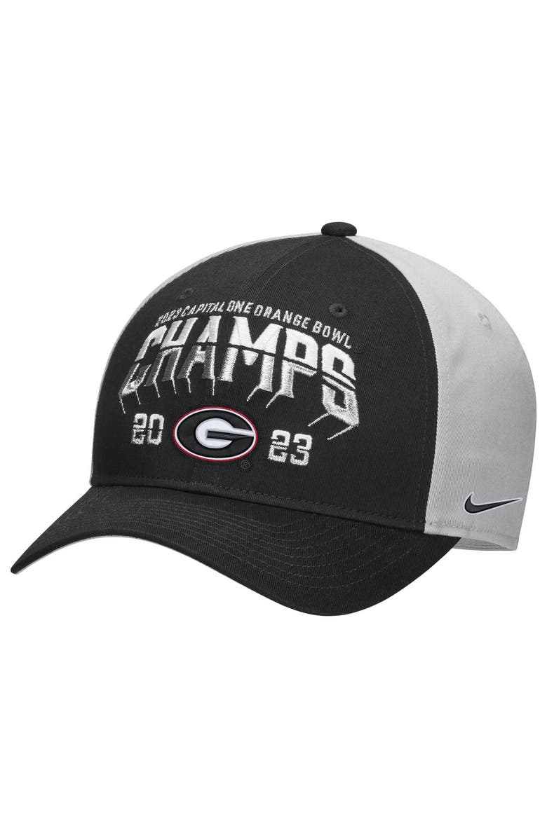 Nike Men's Nike  Black Georgia Bulldogs 2023 Orange Bowl Champions Locker Room Adjustable Hat, Main, color, 