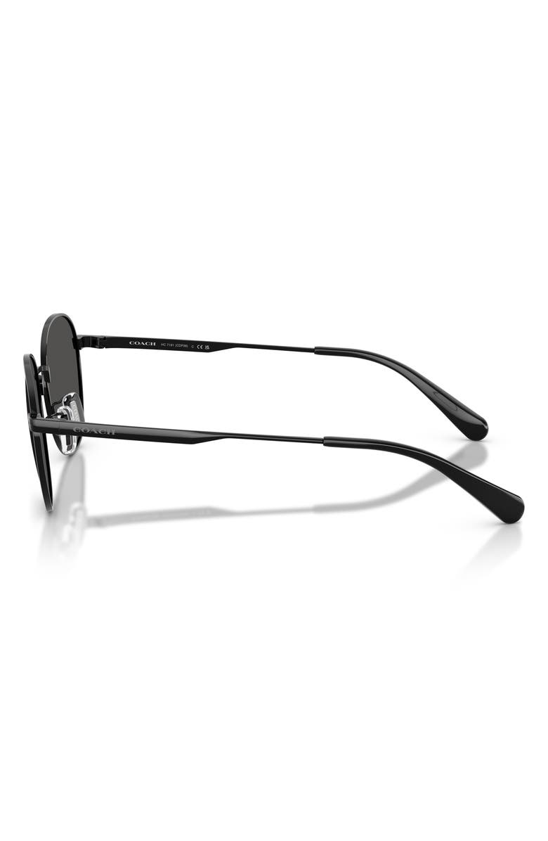 COACH 51mm Round Sunglasses, Alternate, color, Shiny Black / Grey Solid