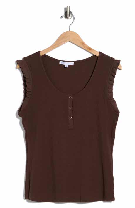 DR2 by Daniel Rainn Scoop Neck Rib Knit Henley