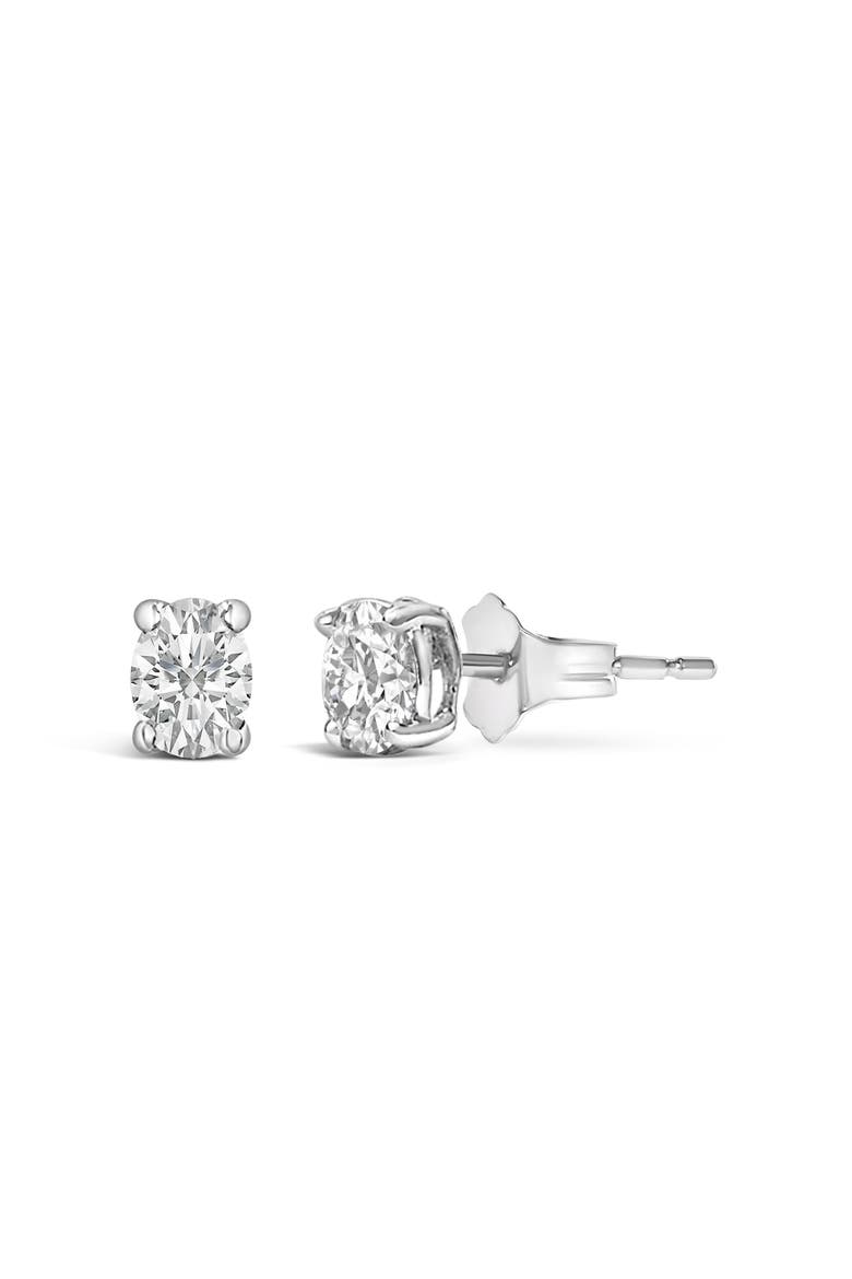 14K White Gold 1/4 Ctw Oval Lab-Grown Diamond Solitaire Stud Earrings, Alternate, color, White