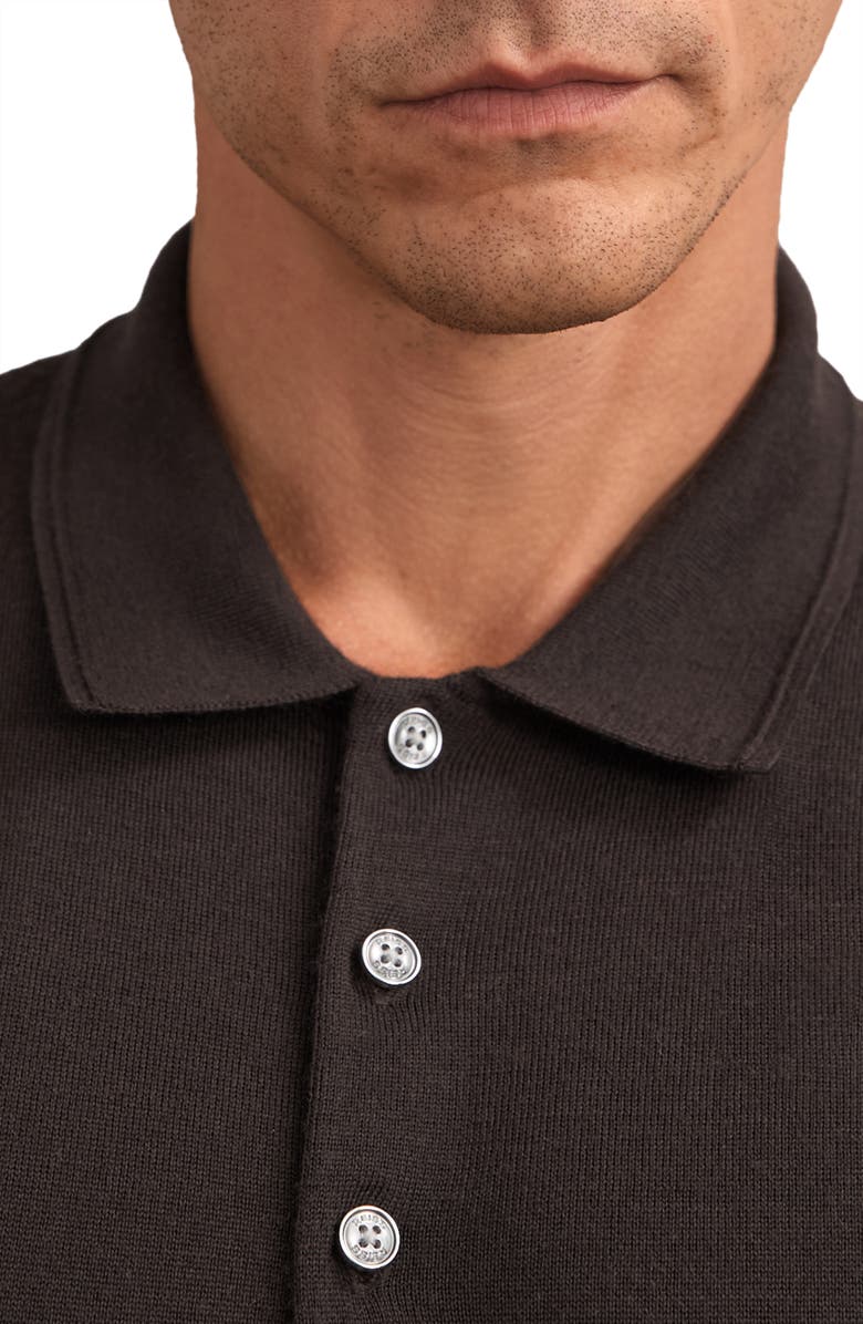 Reiss Trafford Long Sleeve Wool Polo Sweater, Alternate, color, Chocolate Brown