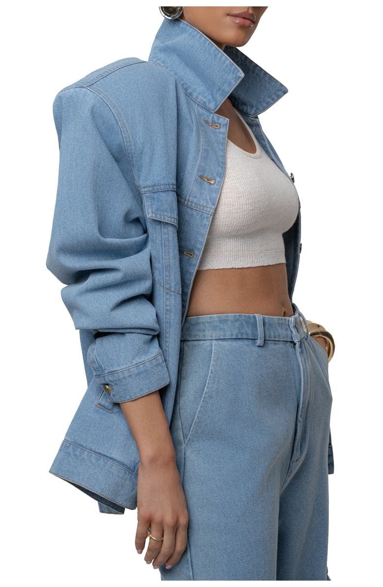 JLUXLABEL Next Phase Denim Jacket, Alternate, color, Medium Wash