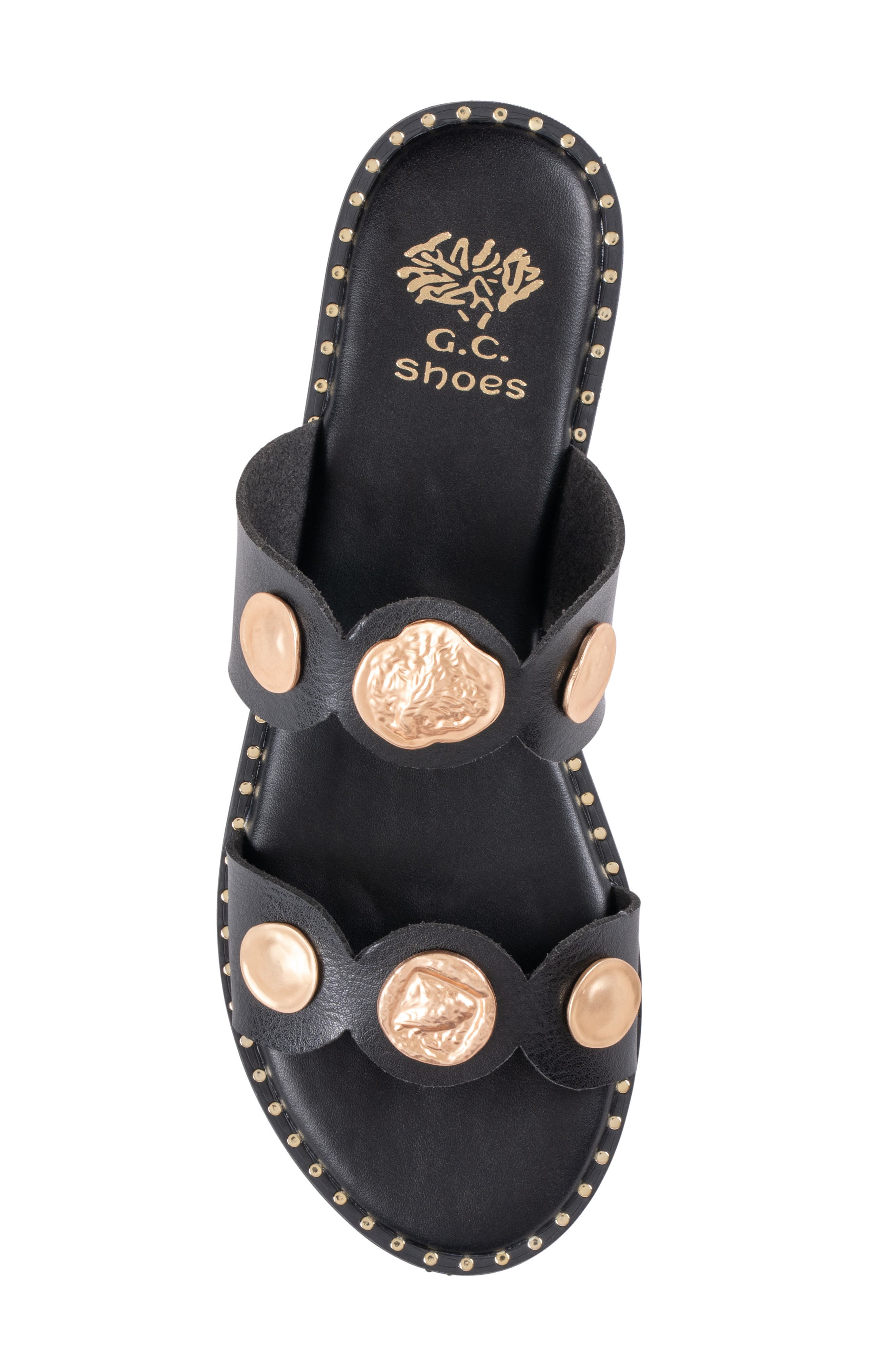 GOOD CHOICE NEW YORK Nolah Coin Slide Sandal, Alternate, color, Black