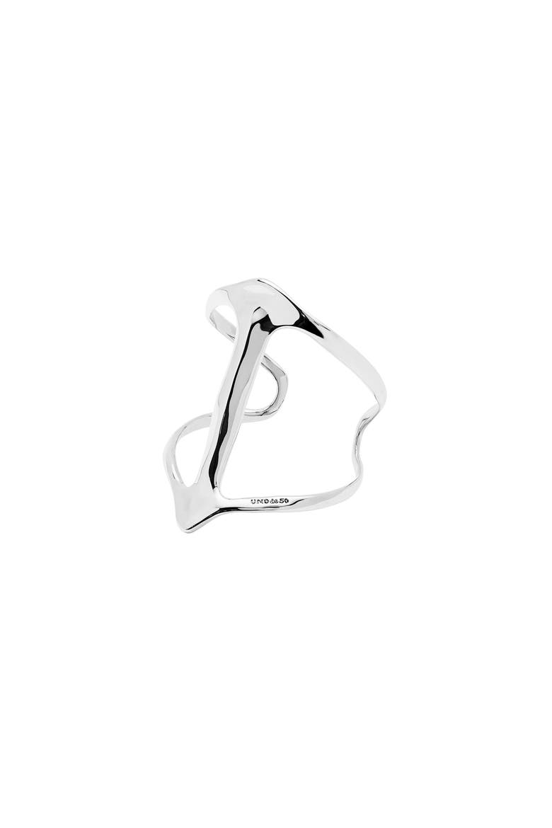 Sterling Silver Plated Rigid Bracelet Manta Ray Structure, Alternate, color, Silver