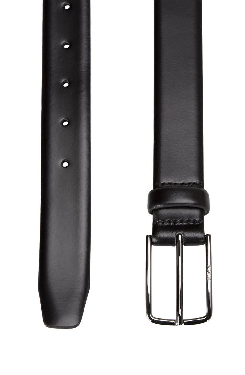 BOSS Chuck Polished Leather Belt, Alternate, color, 