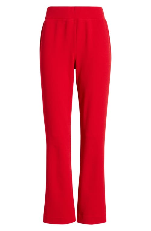 Ming Wang Deco Straight Leg Stretch Crepe Pants In Red