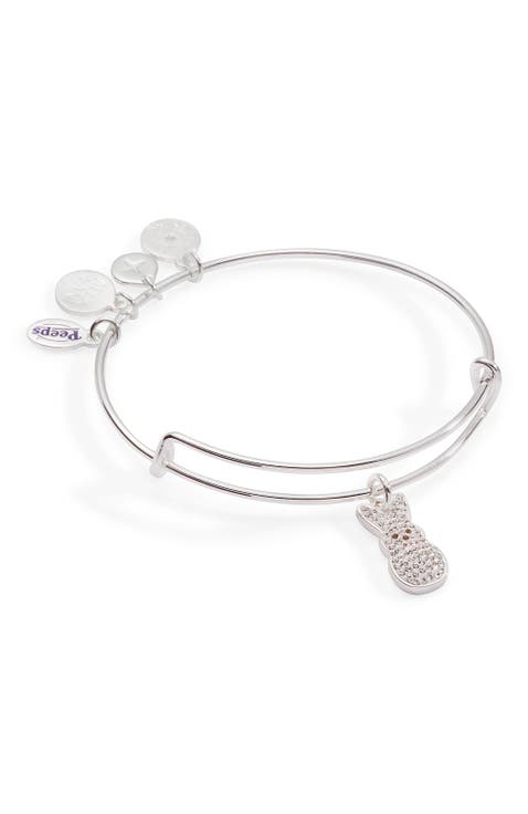 Peeps® Pave Crystal Bunny Charm Bangle Bracelet