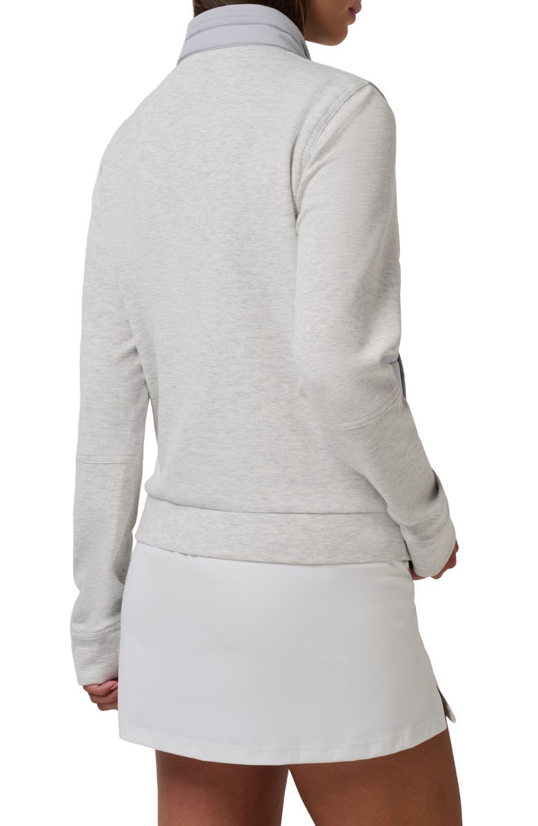 TravisMathew Skyloft Soft Espresso Martini Full Zip Quilted Jacket, Alternate, color, Heather Light Grey