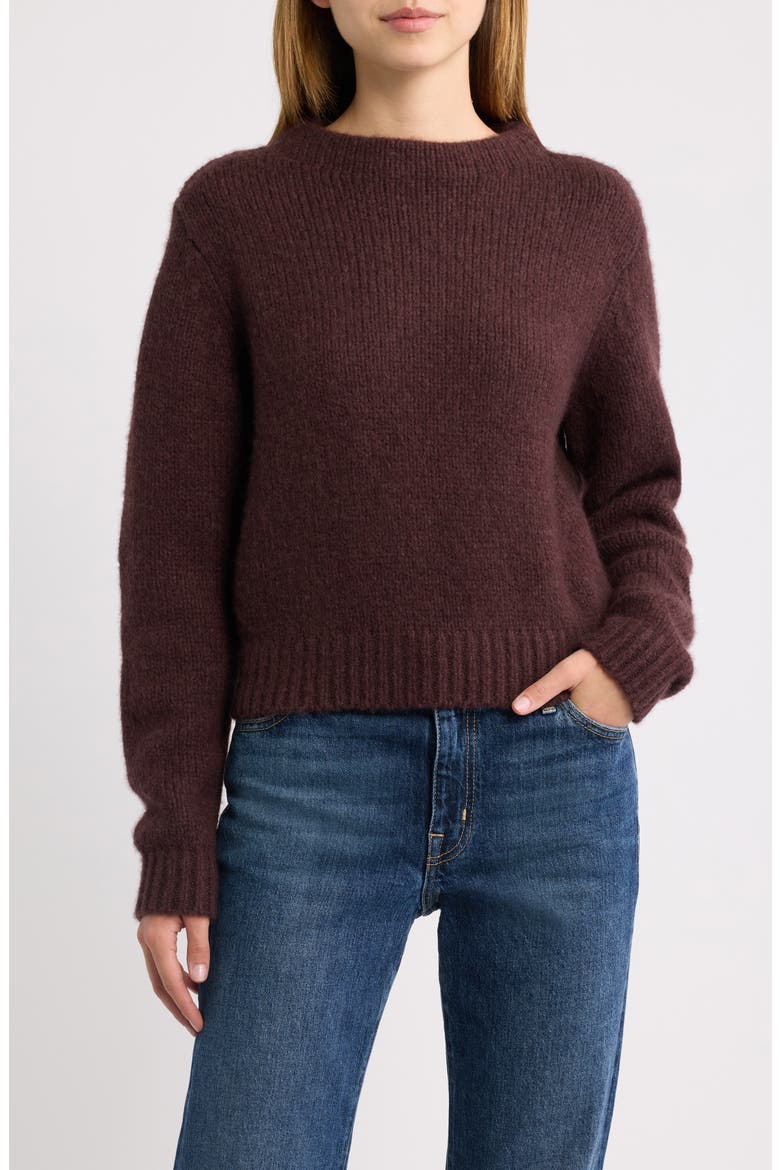 Maire Merino Wool & Cashmere Sweater, Main, color, RED UMBER