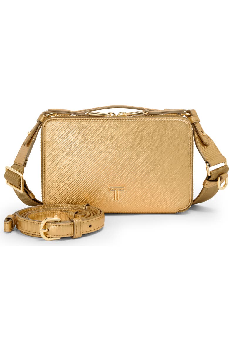 TUMI Myla Leather Crossbody Bag, Alternate, color, Gold