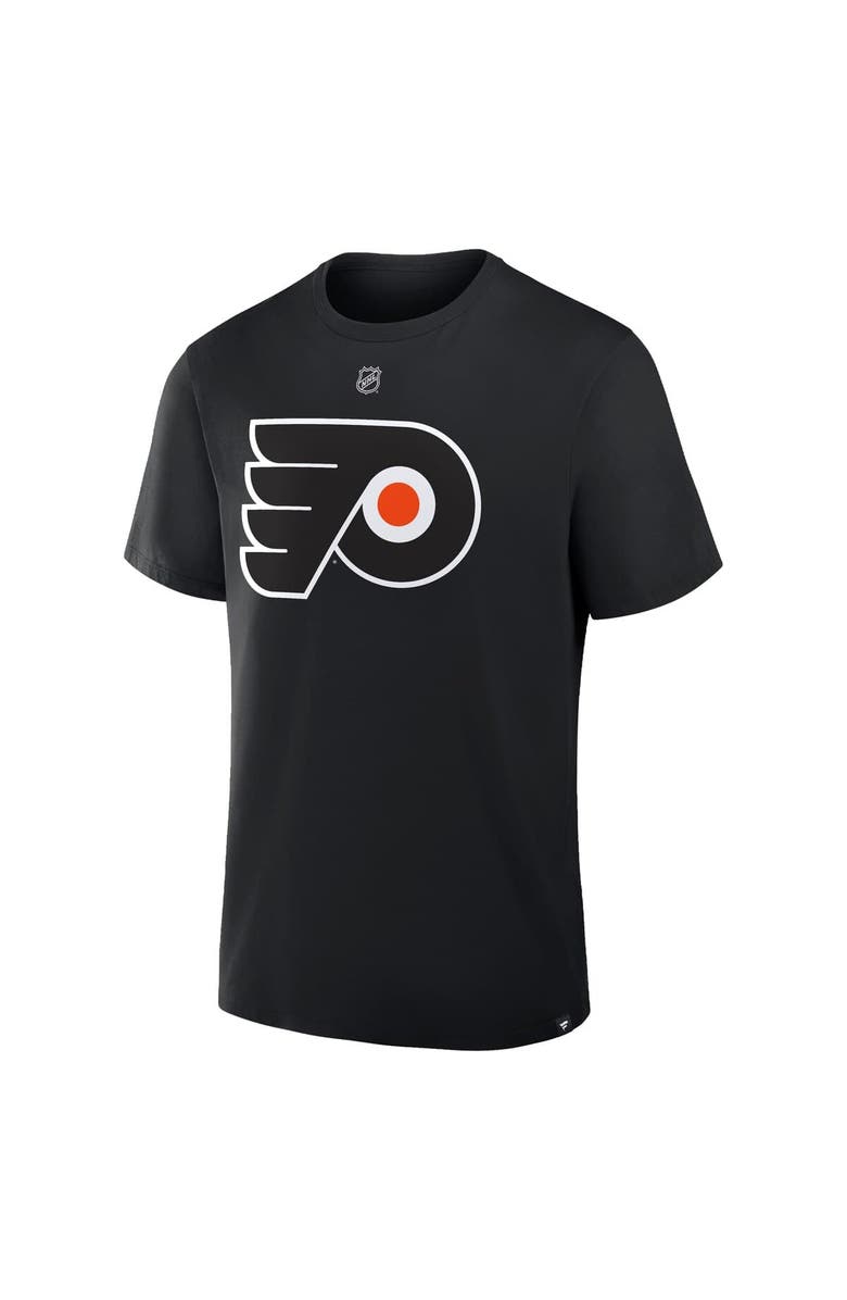 FANATICS Men's Fanatics Travis Konecny Black Philadelphia Flyers Authentic Stack Name & Number T-Shirt, Alternate, color, Black