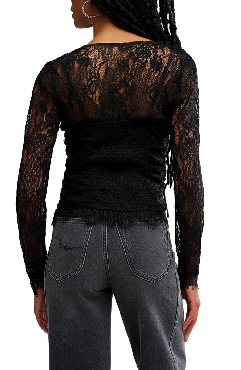 Free People Paloma Lace Top, Alternate, color, Black