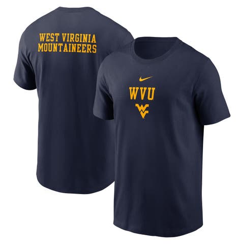 Men's Nike Navy West Virginia Mountaineers 2-Hit Stacked T-Shirt