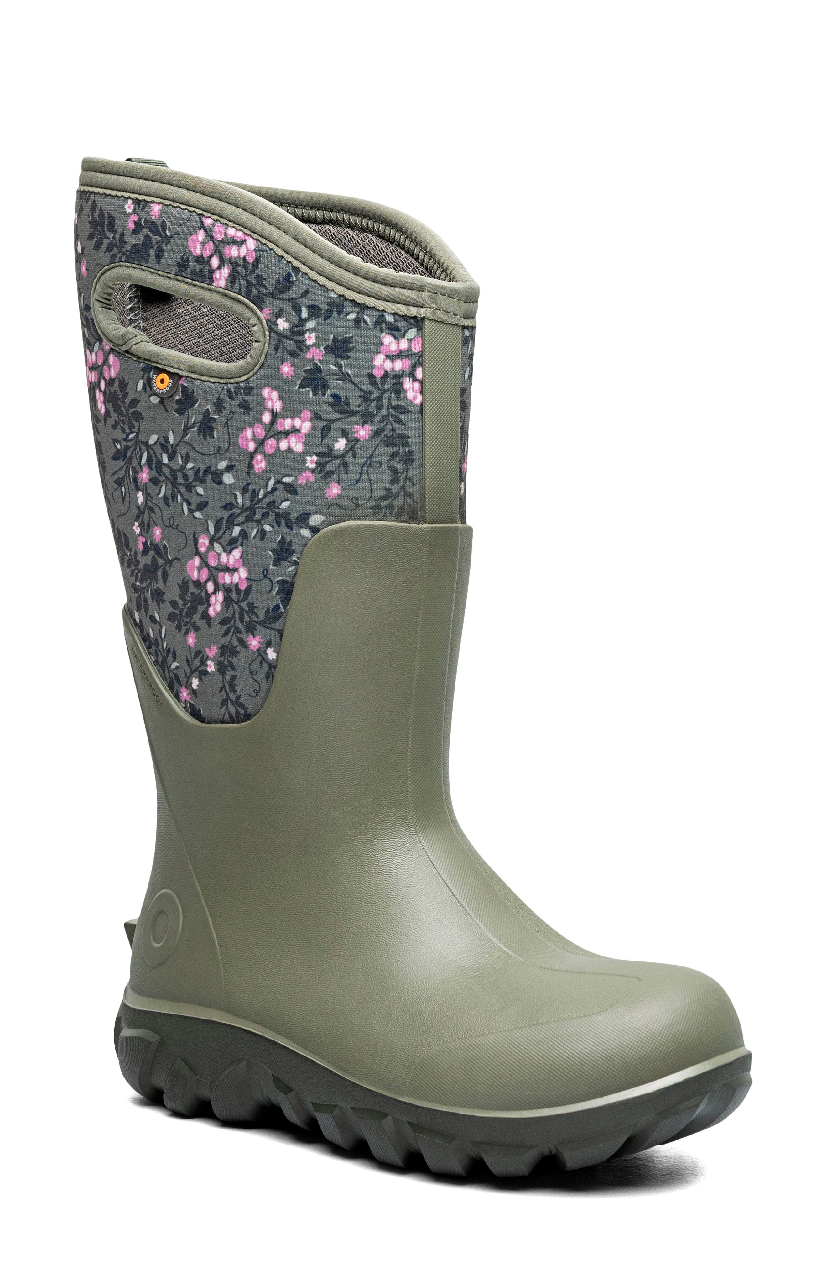 Bogs Classic Seamless Tall Rain Boot, Main, color, Olive Multi