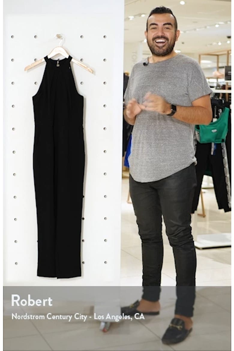 Pleat Mock Neck Jumpsuit video