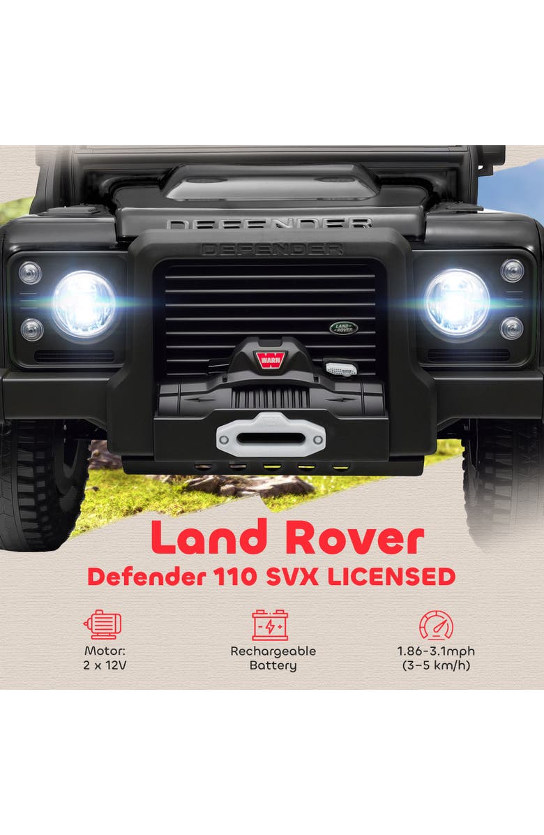 Qaba Land Rover Licensed Kids Electric Truck, Battery, Remote, Dual Motors, Suspension, Alternate, color, Black