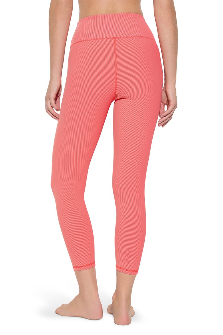 Auralight Rib Crop Leggings, Alternate, color, SUNSET RED