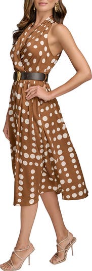 Donna Karan New York Polka Dot Belted Midi Dress | Nordstrom Donna Karan New York Polka Dot Belted Midi Dress | Nordstrom