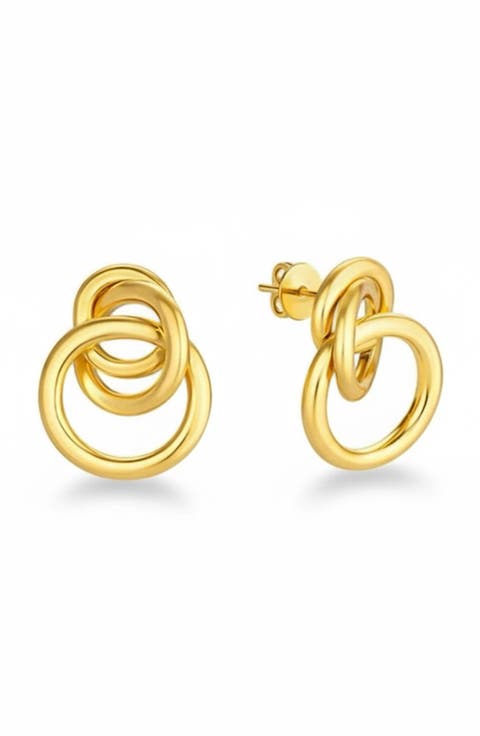 Triple Drop Knocker Stud Earrings