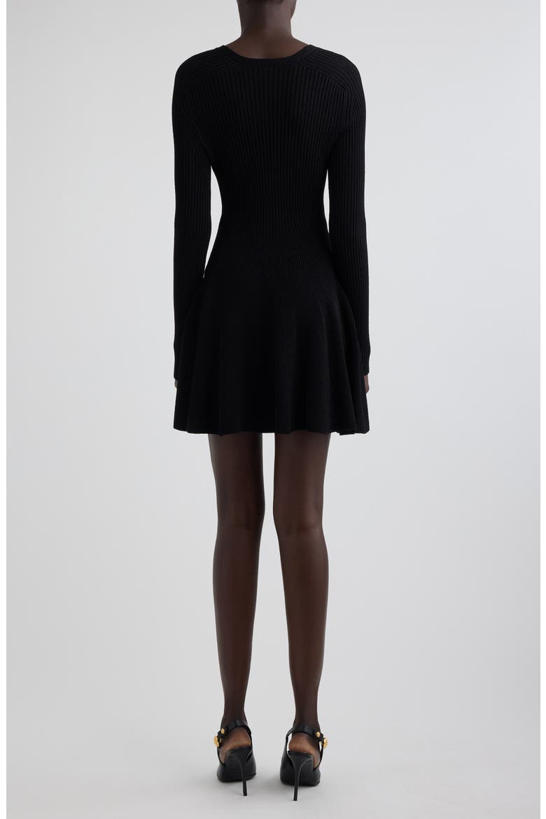Long Sleeve Rib Sweater Dress, Alternate, color, 0PA BLACK