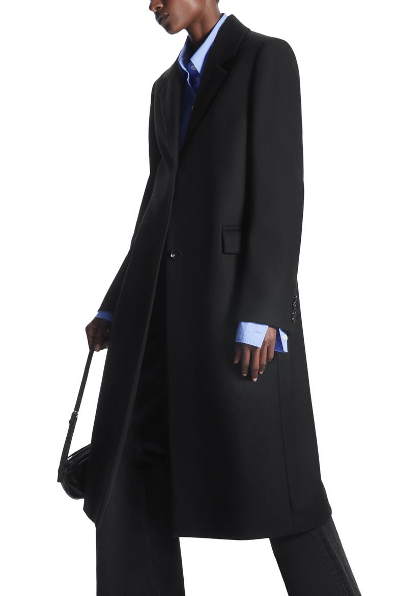 Wool Blend Coat, Alternate, color, BLACK