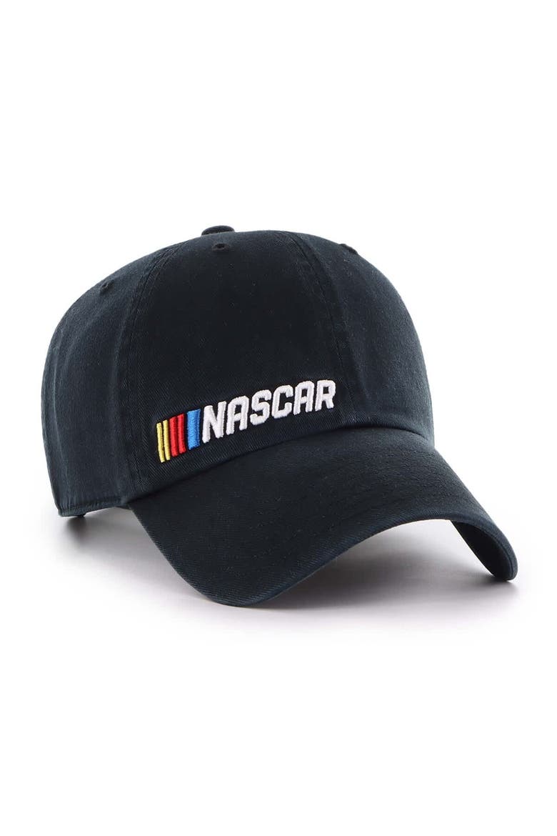 Men's '47  Black NASCAR Low Down Script Clean Up Adjustable Hat, Alternate, color, Black