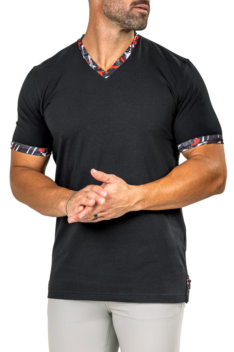 Edison Marthyr0004 Black Cotton V-Neck T-Shirt, Alternate, color, BLACK