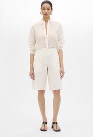 Another Tomorrow Gingham Bermuda Pant