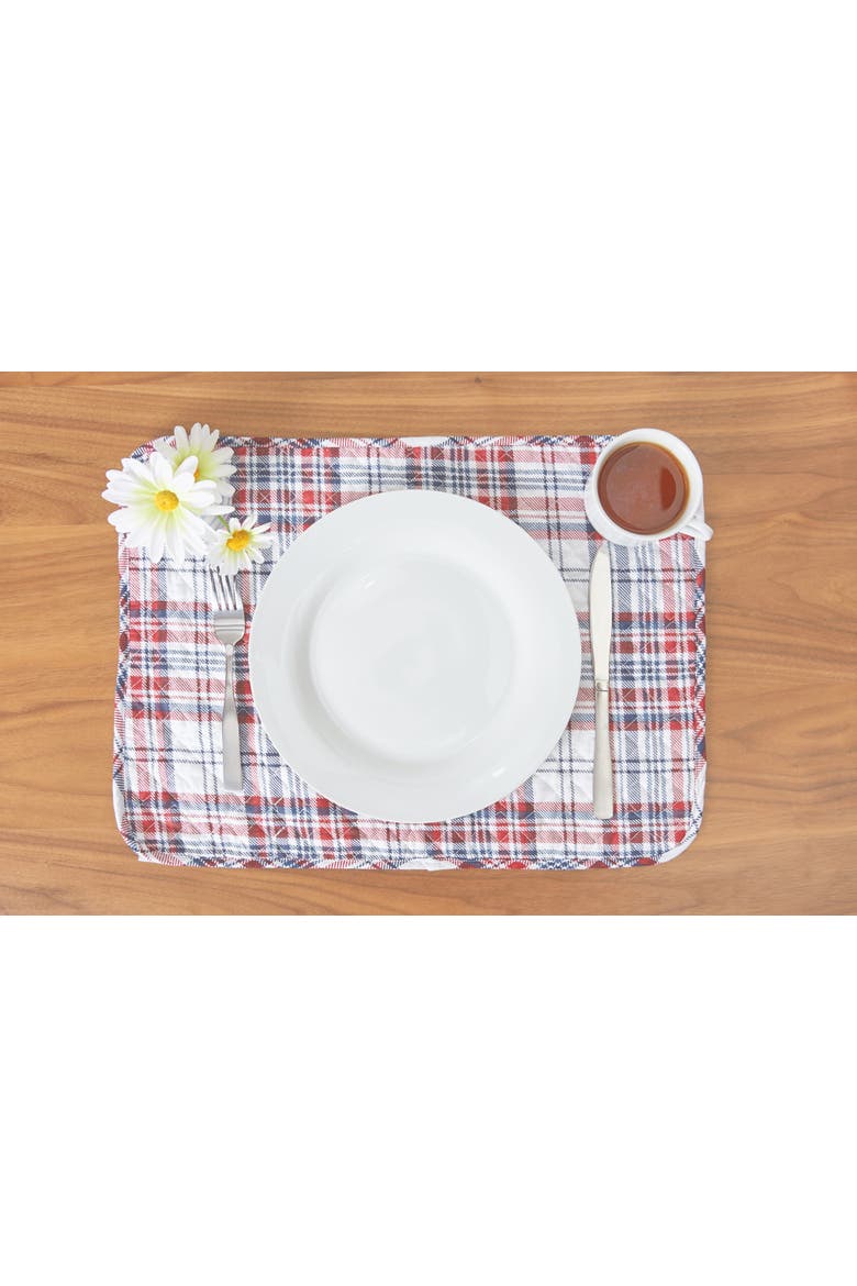 Benjamin 100% Cotton Set of 6 Placemats 13" x 19", Alternate, color, Blue