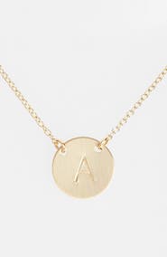 Nashelle 14k-Gold Fill Anchored Initial Disc Necklace