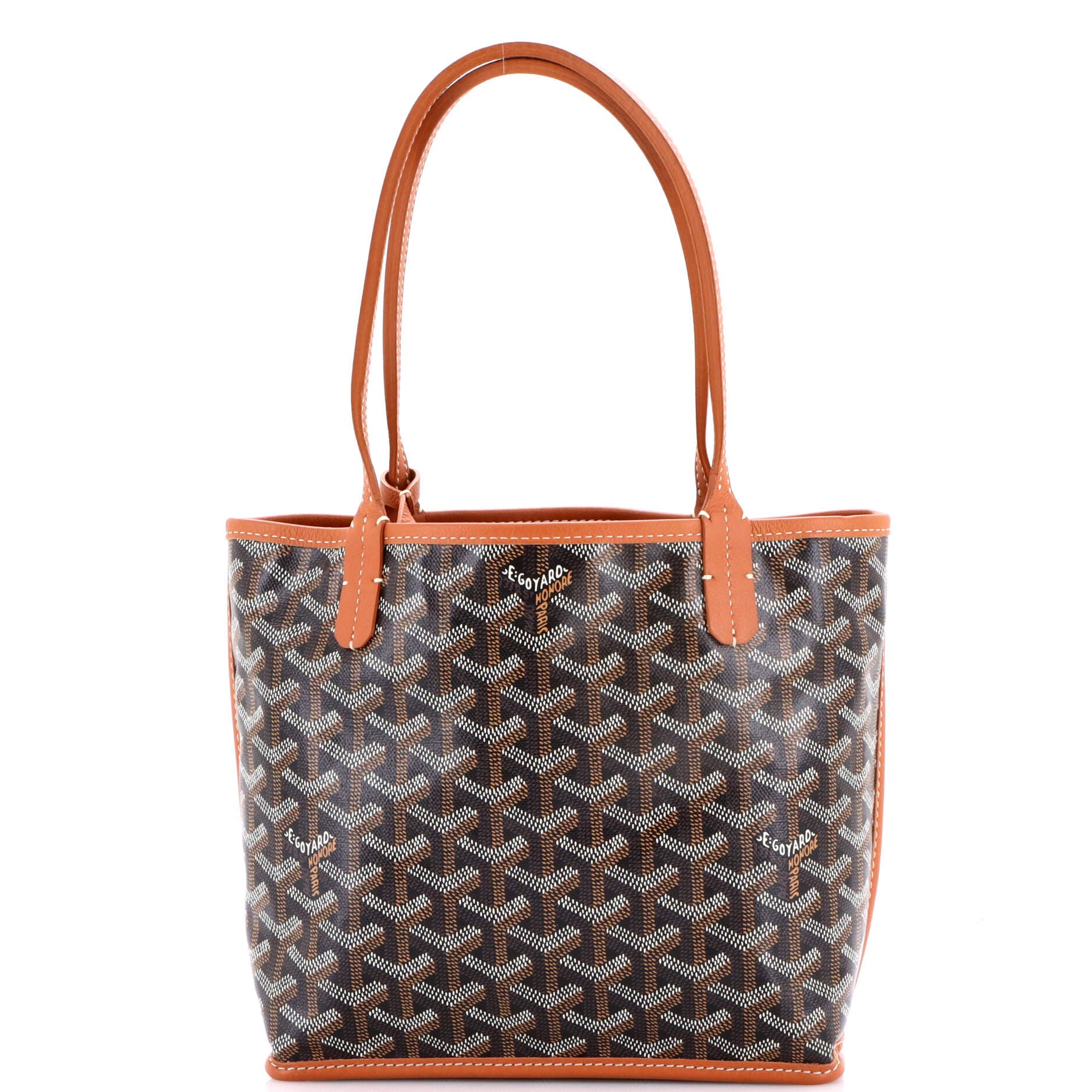Pre-Owned Goyard Anjou Reversible Tote Coated Canvas Mini, Main, color, Brown