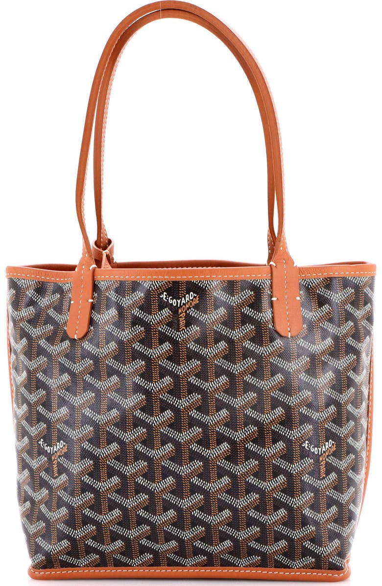 Pre-Owned Goyard Anjou Reversible Tote Coated Canvas Mini, Main, color, Brown