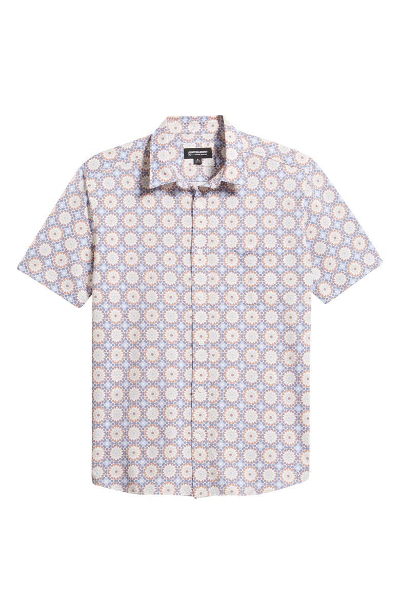 Johnston & Murphy XC Flex Ascend Short Sleeve Button-Up Shirt, Alternate, color, Multi Mosaic