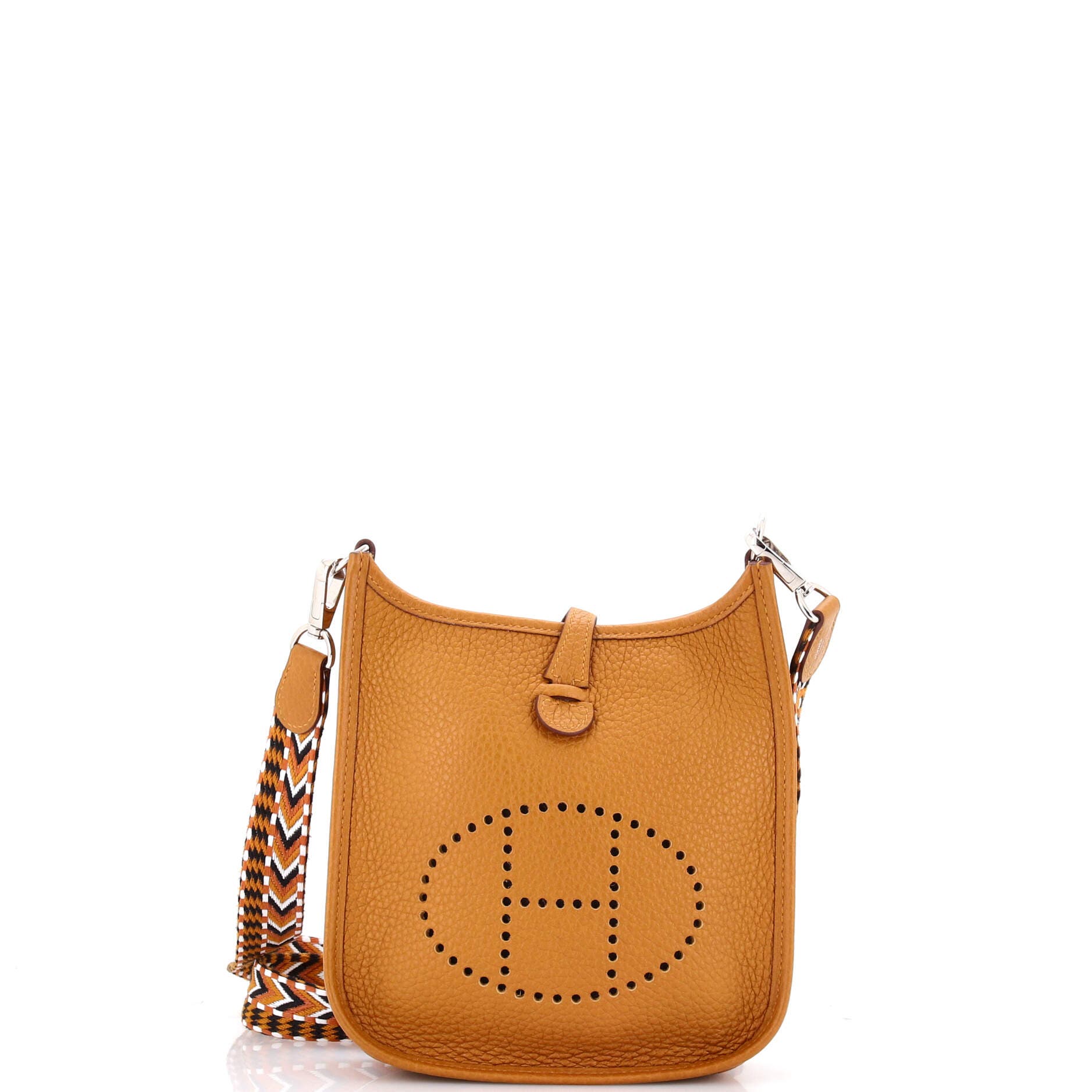 Pre-Owned Hermes Long Strap Evelyne Bag Clemence TPM, Main, color, Bronze Dore